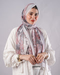Farida premium Chiffon Hijab | Marble Floral Art Print